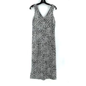 NWT Old Navy Women's Long Sleeveless Gray Animal Print Linen Knit Dress Size S